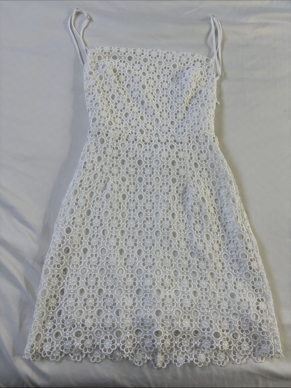 Lucy in the Sky White Floral Lace Mini Dress never worn